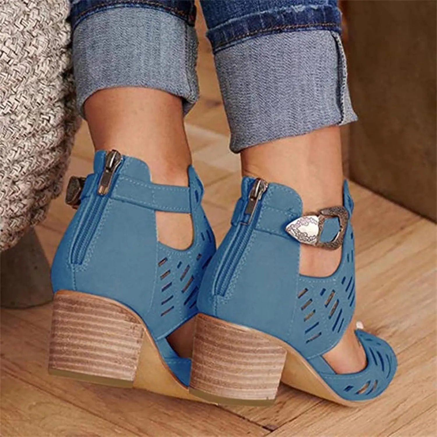 Ladmiple Summer Sandals for Women 2023 Comfy Platform Ankle Strap Cutout Wedge Sandal Open Toe Dressy High Heel Wedges