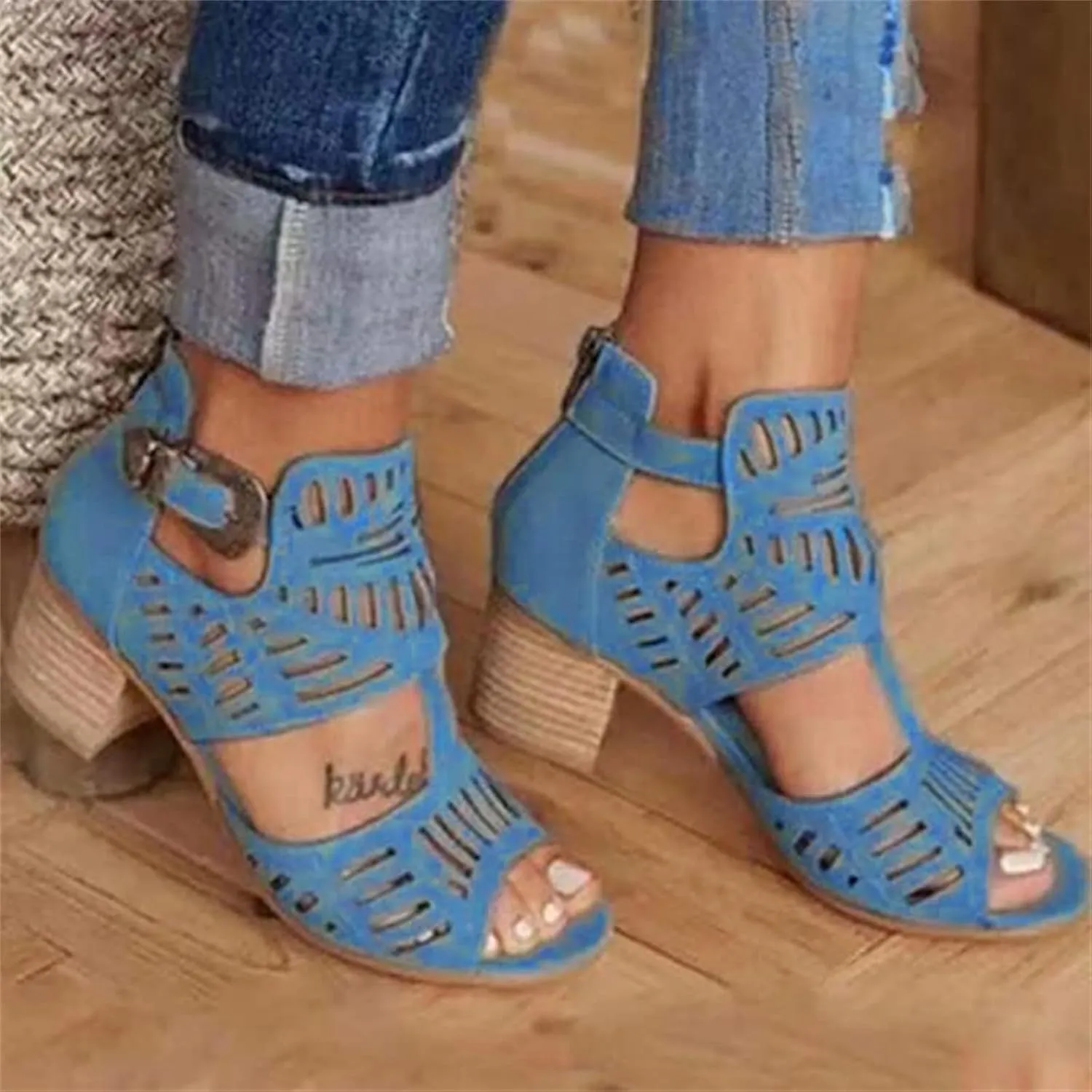 Ladmiple Summer Sandals for Women 2023 Comfy Platform Ankle Strap Cutout Wedge Sandal Open Toe Dressy High Heel Wedges