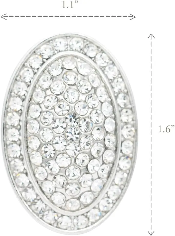 Lavencious Gold Plated with AB Stone Long Shield Stretch Statement Cocktail Ring for Women fit for Size 9 to 12