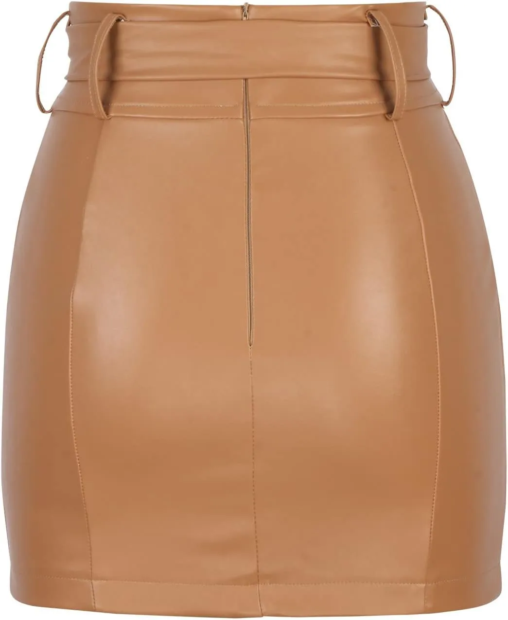 Leather Mini Skirts for Women Solid Color Sexy Zipper Up Bow High Waisted Skirt Classic High Waisted Skirt