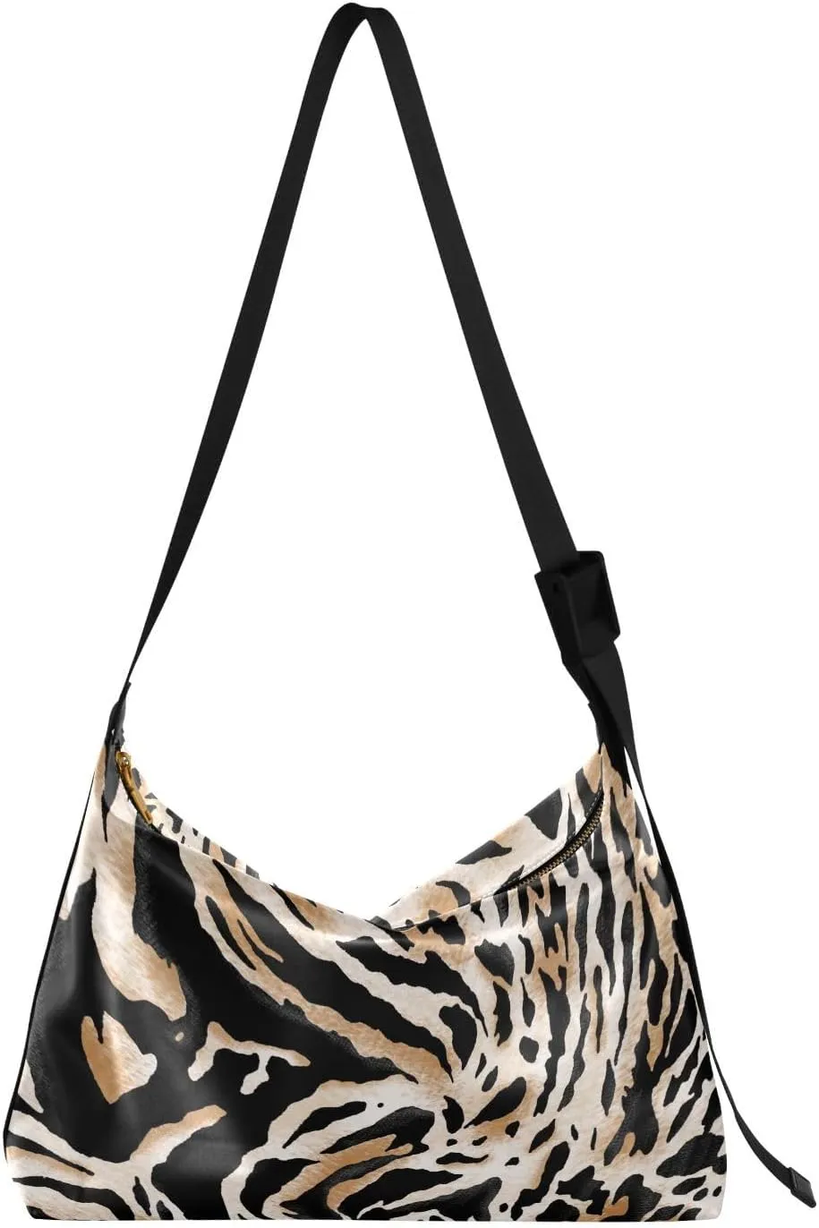 Leopard Zebra Tiger Skin Hobo Crossbody Bags for Women Leather Large Shoulder Bag Cross Body Animal Print Trendy Womens Tote Bags Handbag for Work Travel Shopping