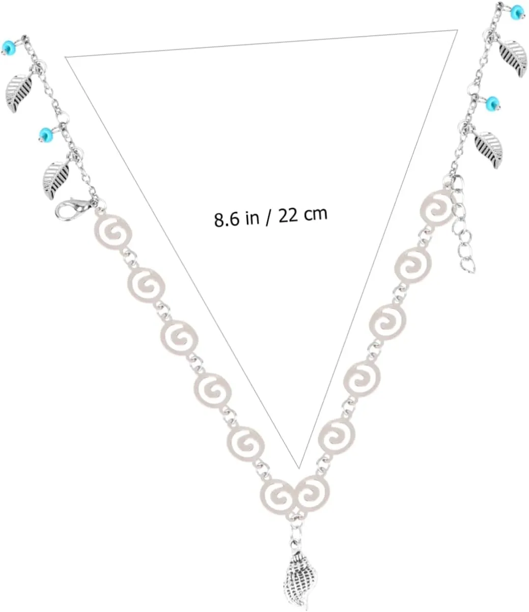 LIFKOME Woman Ankle Sea Ankle Charm Bracelet Bohemian Bracelet Spiral Bracelet Chain Bracelet Beach Foot Chain