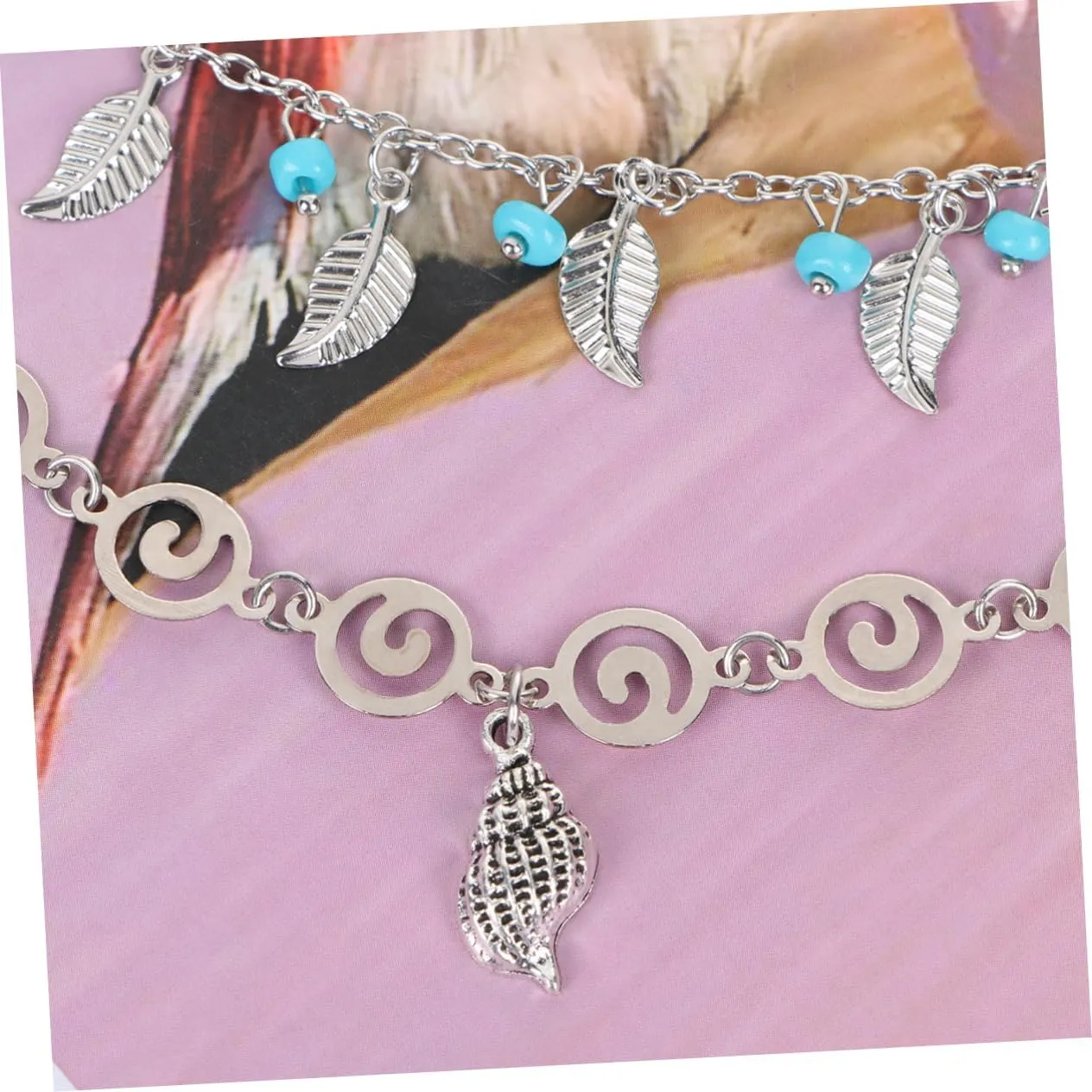 LIFKOME Woman Ankle Sea Ankle Charm Bracelet Bohemian Bracelet Spiral Bracelet Chain Bracelet Beach Foot Chain