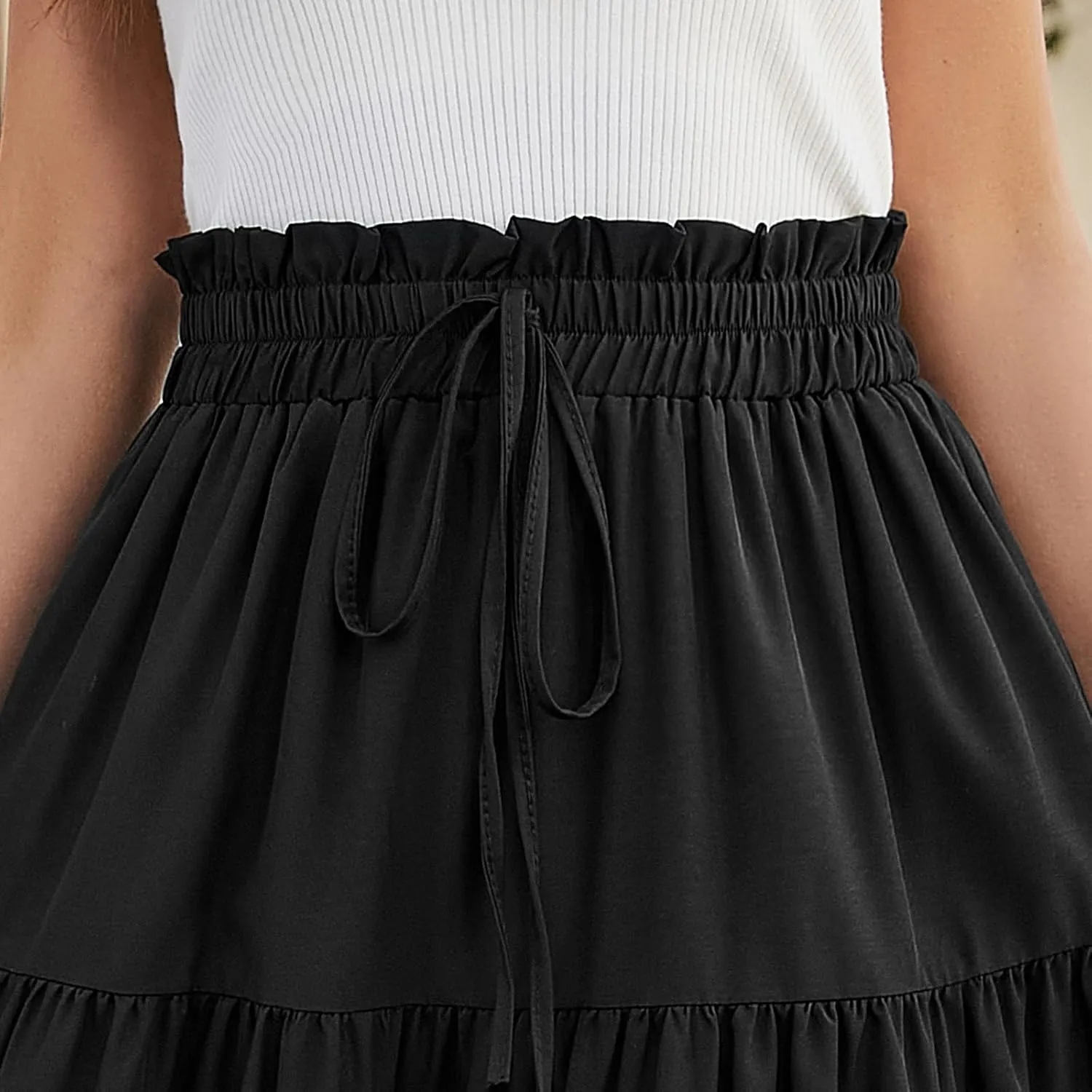 Long Skirts for Women Trendy Floral Flowy Boho A Line Maxi Skirt High Waisted Swing Tiered Casual Bottom