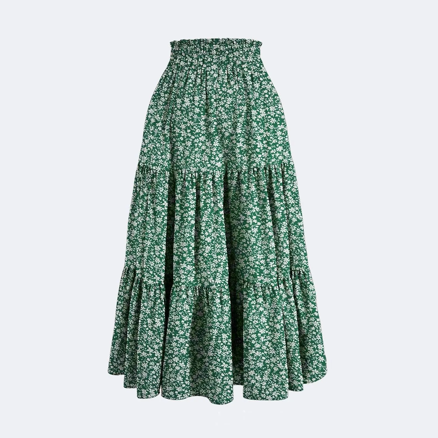 Long Skirts for Women Trendy Floral Flowy Boho A Line Maxi Skirt High Waisted Swing Tiered Casual Bottom
