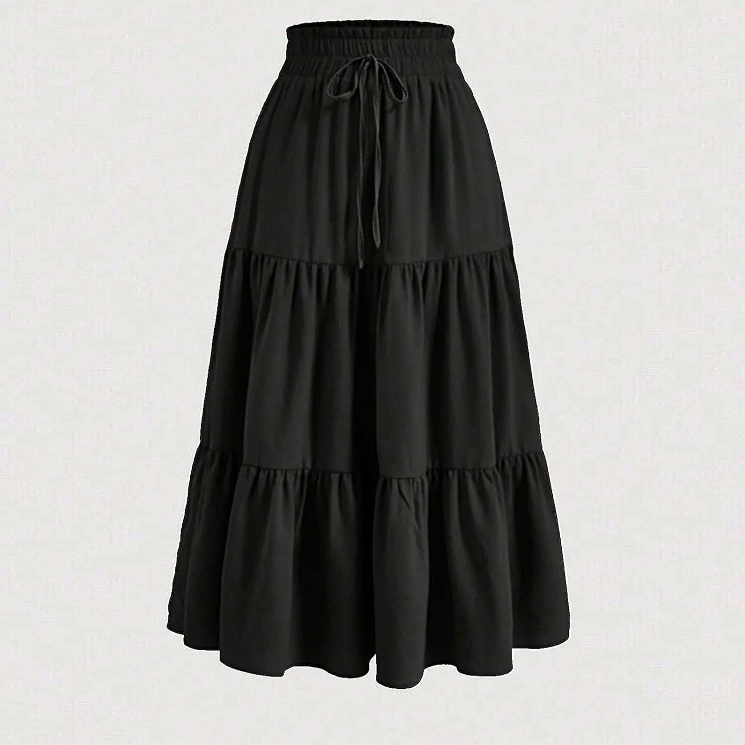 Long Skirts for Women Trendy Floral Flowy Boho A Line Maxi Skirt High Waisted Swing Tiered Casual Bottom
