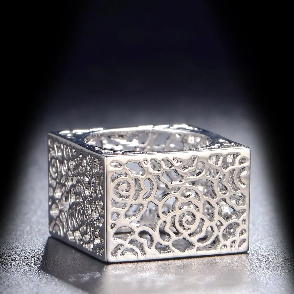 Matt Brush Metallic Statement Ring for Women Gold & Silver Design Perfect for Fashionable Cocktail Parties