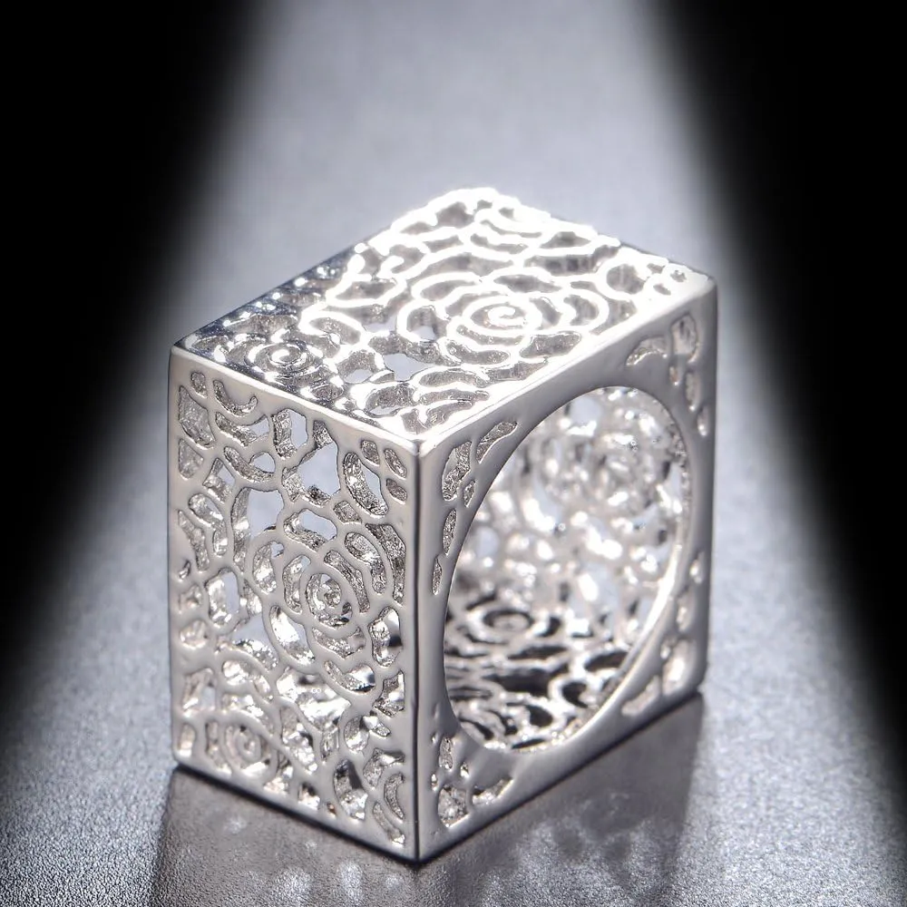 Matt Brush Metallic Statement Ring for Women Gold & Silver Design Perfect for Fashionable Cocktail Parties