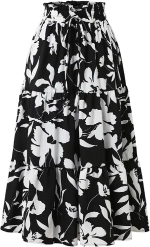 Maxi Skirt Boho Maxi Spring Flowy Boho Comfy Tiered Western Boho Mini Skirt