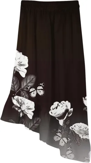 Maxi Skirts for Women Comfy Tiered Elastic High Waisted Skirt Vacation A-Line Asymmetrical Elegant Summer Long Skirts