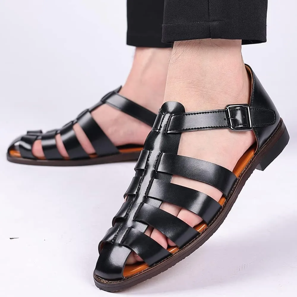 Mens Fisherman Sandals Fashion Casual Sandals Breathable Roman Shoes for Men