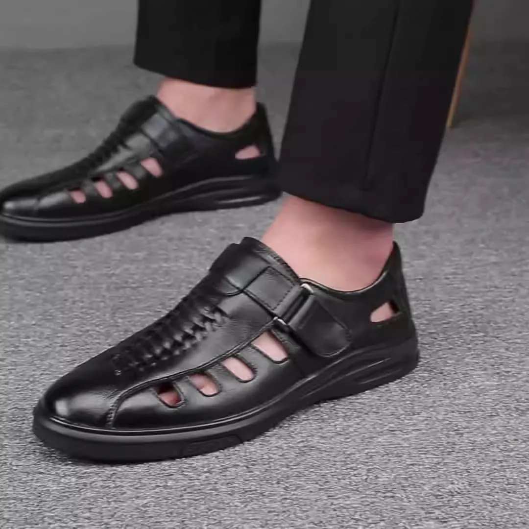 Men's Summer Working Business Dress Sandals Summer Fisherman Beach Shoes Causal Synthetic Leather Walking Office Breathable Oxfords