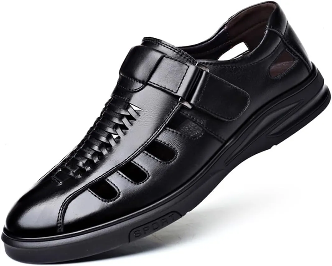 Men's Summer Working Business Dress Sandals Summer Fisherman Beach Shoes Causal Synthetic Leather Walking Office Breathable Oxfords