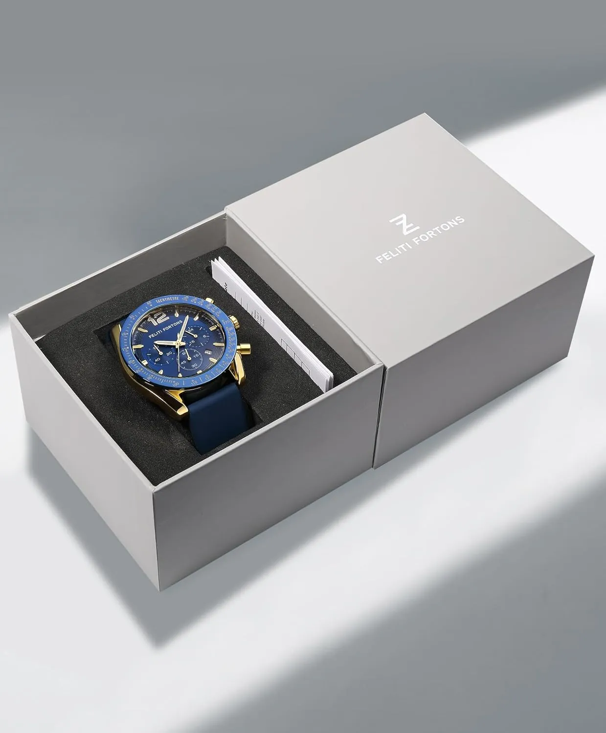 Mens Watches Sport Tonneau 3ATM Waterproof Chronograph Luminous Quartz Watches of Men Silicone Strap with Gift for Men