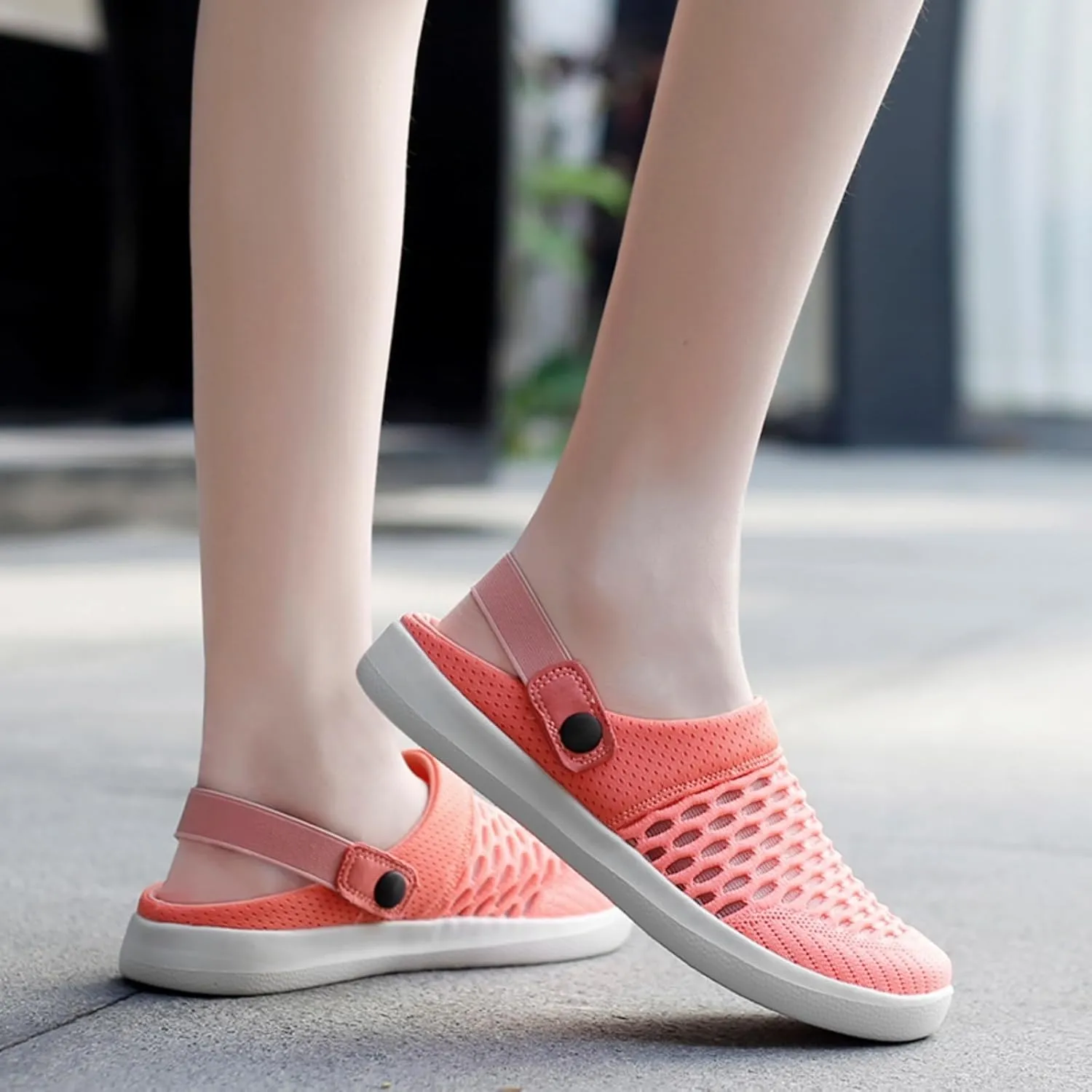 Mules Clogs for Women Orthopedic Air Cushion Platform Mesh Mules Breathable Slip-On Sandals Lightweight Walking Shoes Slippers Sandal Outdoor Slippers