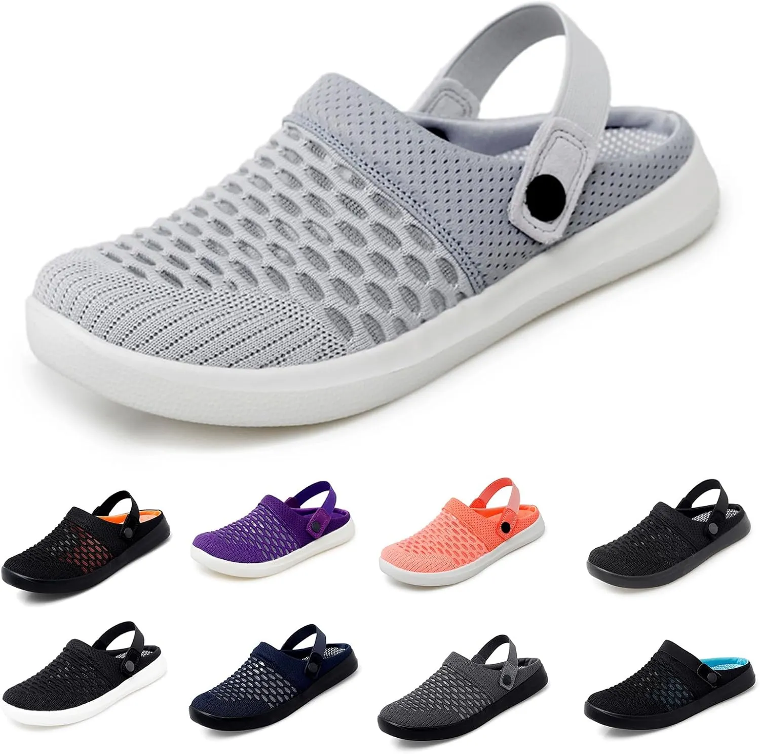 Mules Clogs for Women Orthopedic Air Cushion Platform Mesh Mules Breathable Slip-On Sandals Lightweight Walking Shoes Slippers Sandal Outdoor Slippers