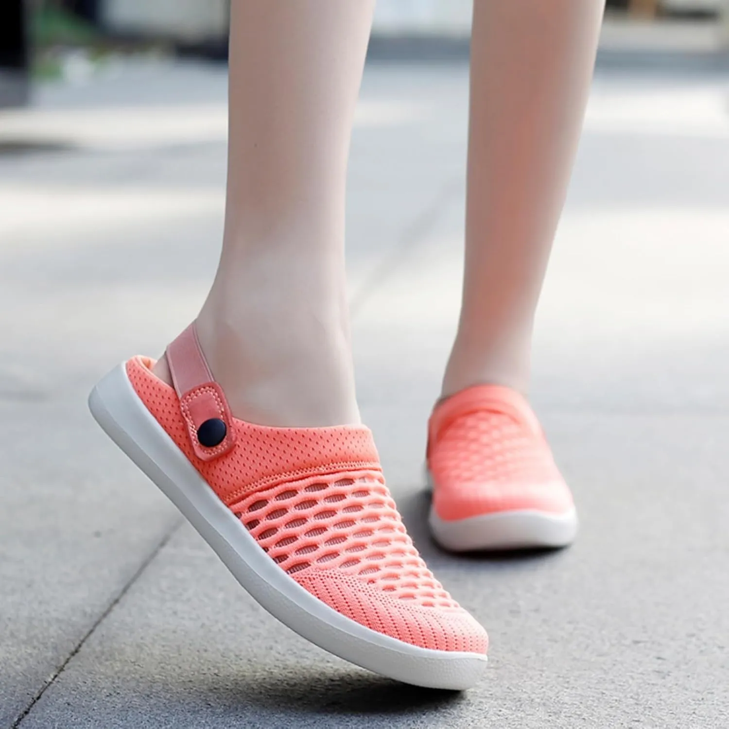Mules Clogs for Women Orthopedic Air Cushion Platform Mesh Mules Breathable Slip-On Sandals Lightweight Walking Shoes Slippers Sandal Outdoor Slippers