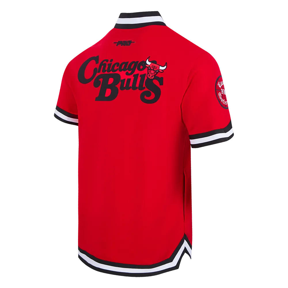 NBA CHICAGO BULLS SOUVENIR MEN'S WARM UP JACKET (RED/BLACK)