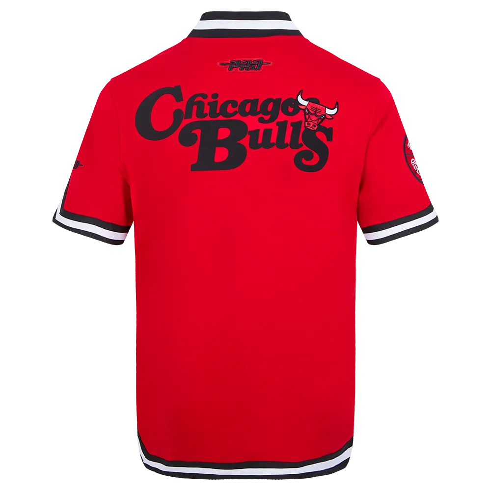 NBA CHICAGO BULLS SOUVENIR MEN'S WARM UP JACKET (RED/BLACK)