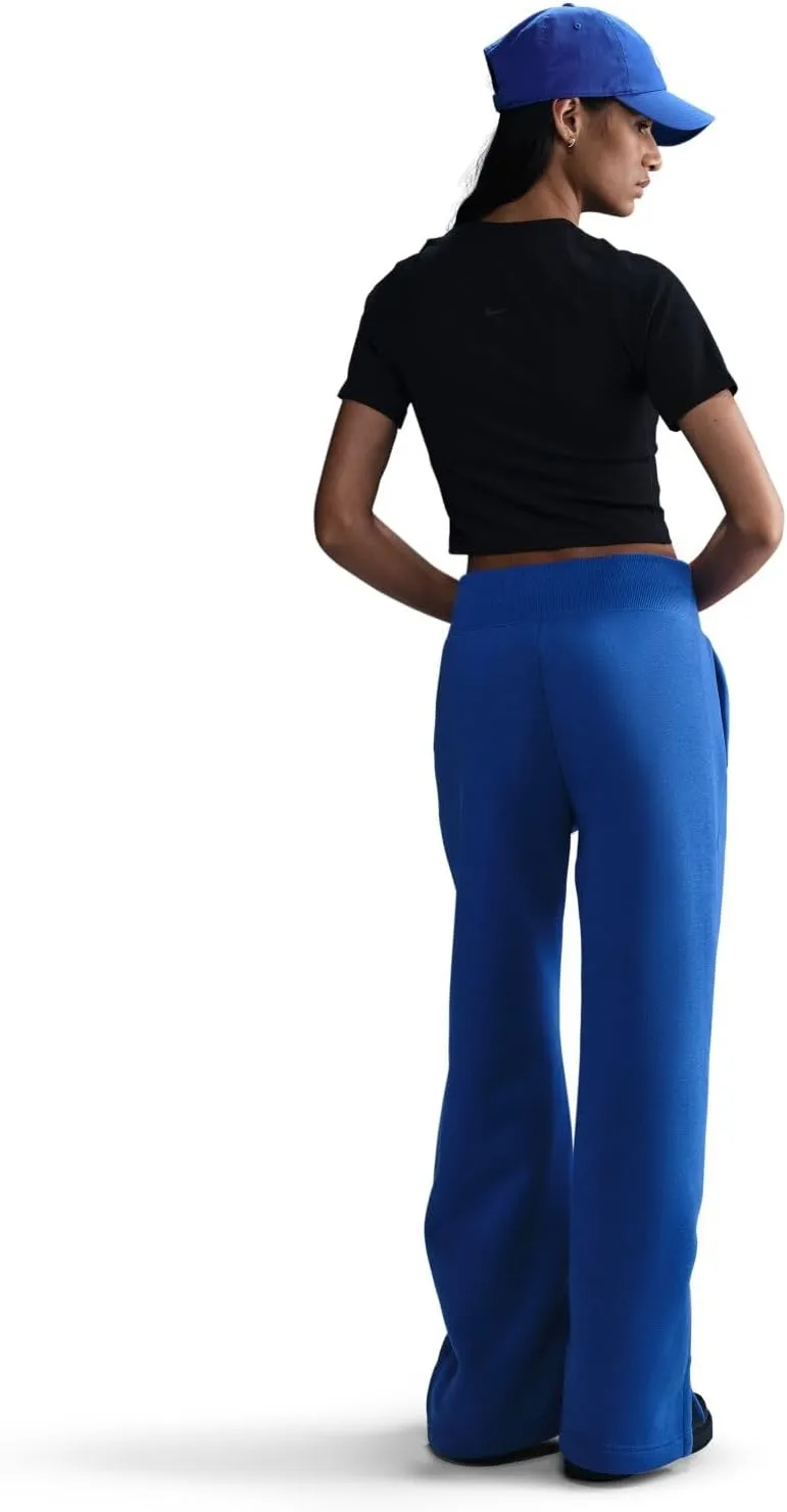 Nike Sportswear Phoenix Fleece Women's High-Waisted Wide-Leg Sweatpants (DQ5615-480, Game Royal/Sail)