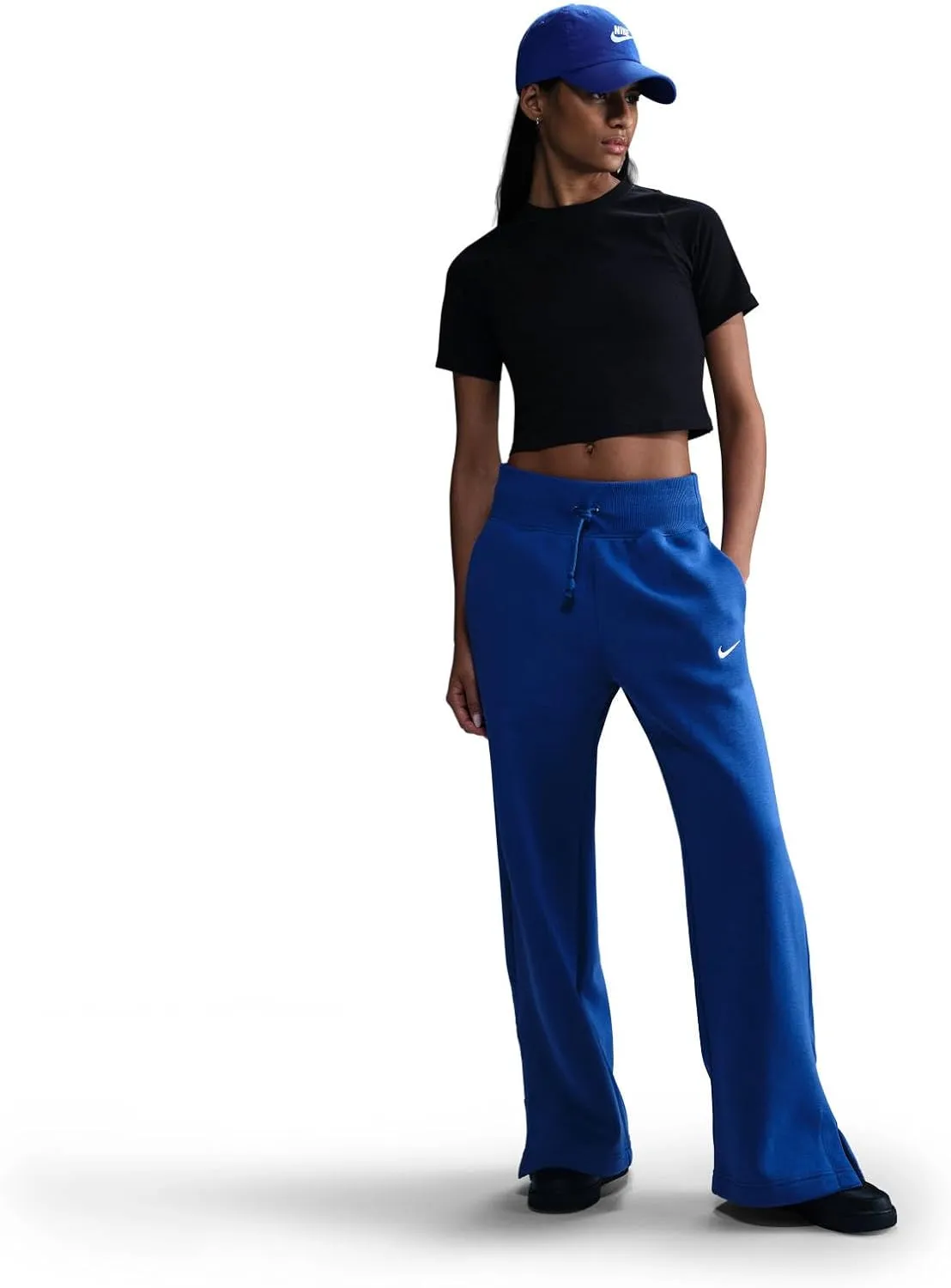 Nike Sportswear Phoenix Fleece Women's High-Waisted Wide-Leg Sweatpants (DQ5615-480, Game Royal/Sail)