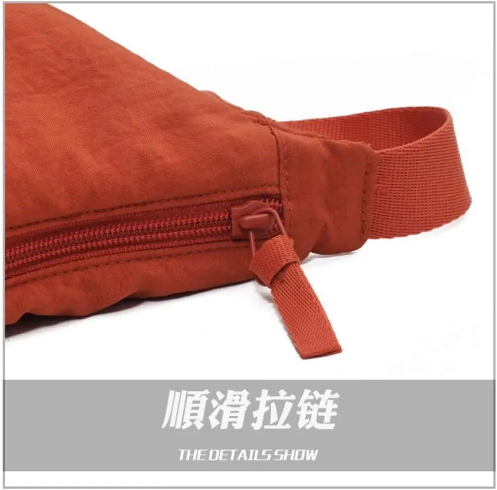 Nylon Slouchy Purse Crossbody Hobo for Women Men Small Round Mini Shoulder Bag
