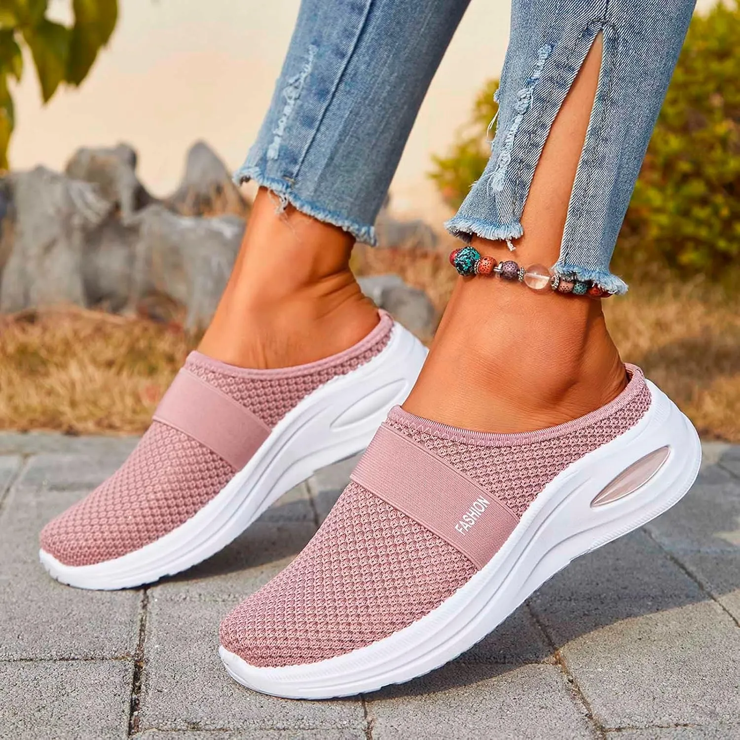 Orthopedic Sandals for Women Arch Support Breathable Sandals Slip on Air-Cushion Walking Shoes Wedge Sandal