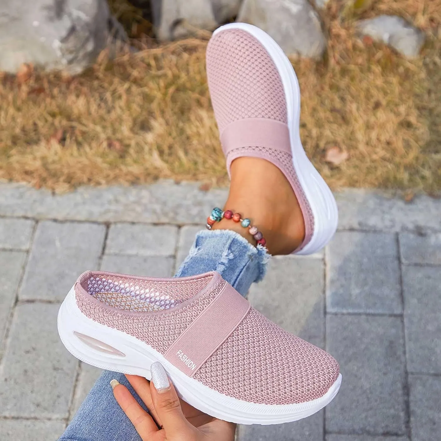 Orthopedic Sandals for Women Arch Support Breathable Sandals Slip on Air-Cushion Walking Shoes Wedge Sandal