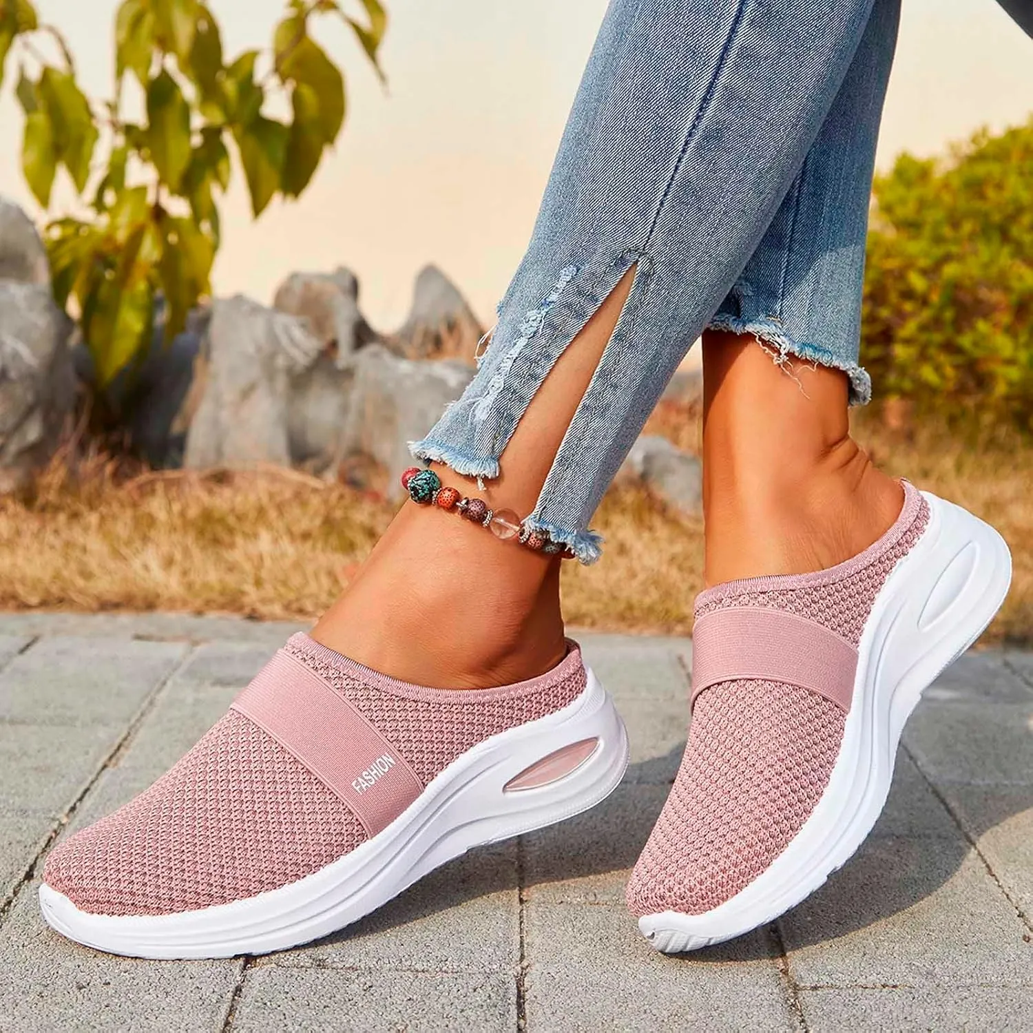 Orthopedic Sandals for Women Arch Support Breathable Sandals Slip on Air-Cushion Walking Shoes Wedge Sandal