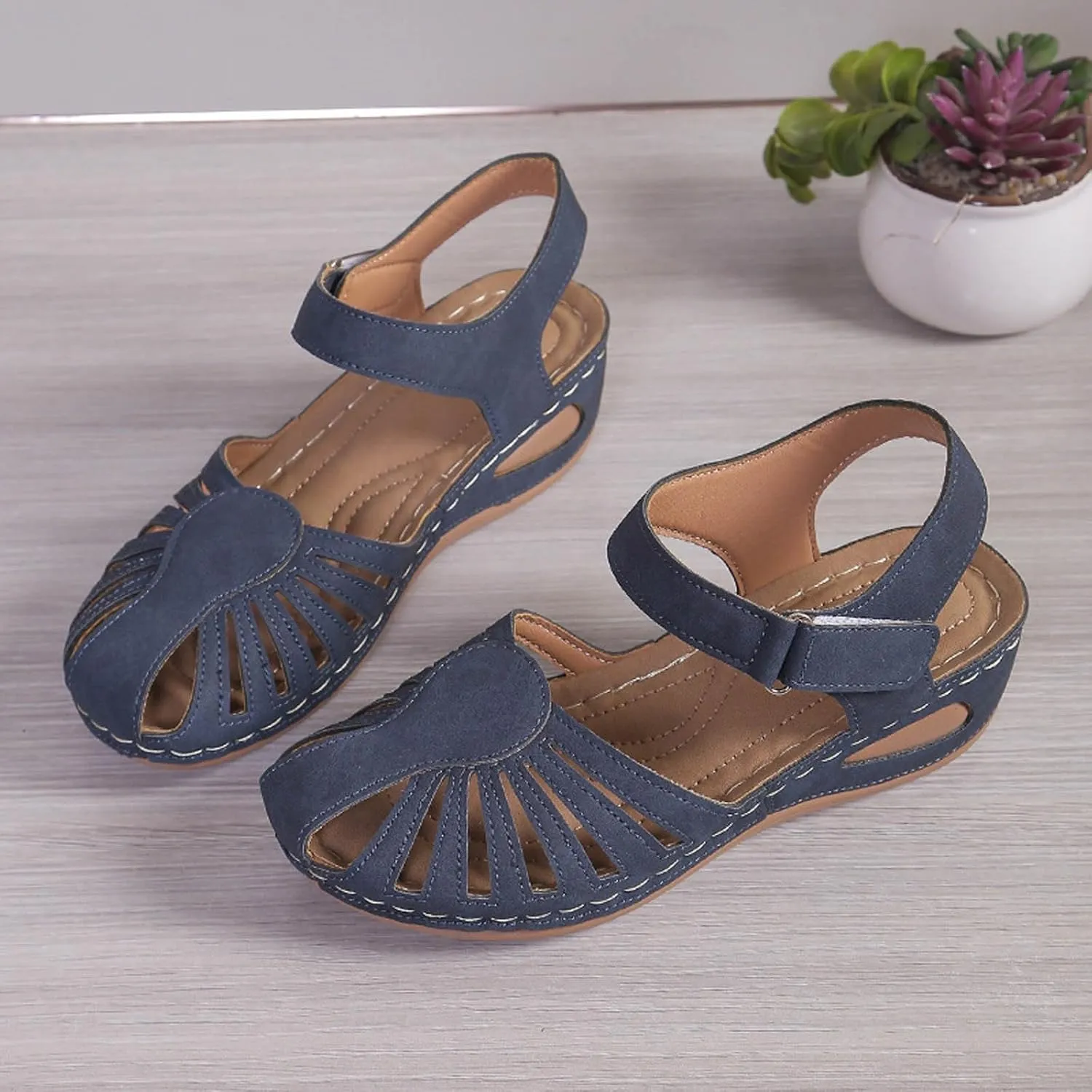 Orthowalkway Womens Close Toe Sandals,Women's Comfy Orthotic Sandals,Dressy Summer Walking Orthopedic Fisherman Shoes