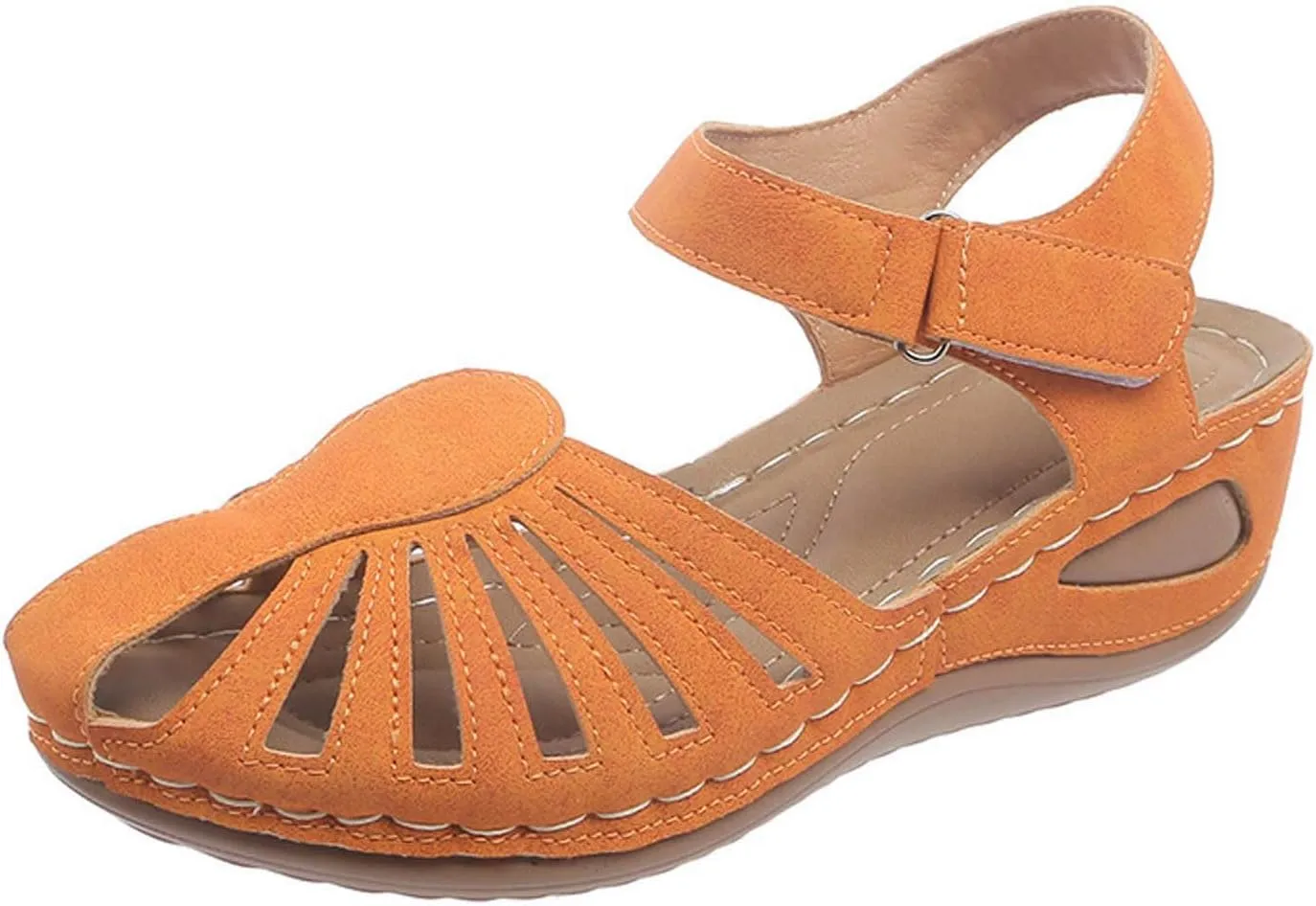 Orthowalkway Womens Close Toe Sandals,Women's Comfy Orthotic Sandals,Dressy Summer Walking Orthopedic Fisherman Shoes