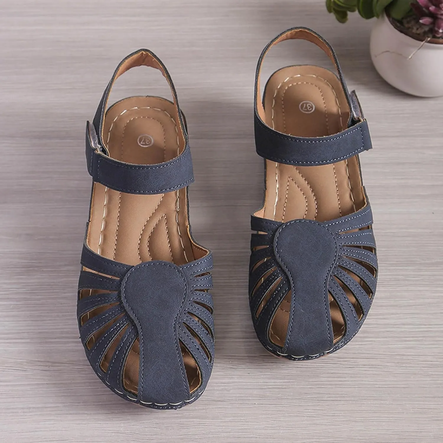Orthowalkway Womens Close Toe Sandals,Women's Comfy Orthotic Sandals,Dressy Summer Walking Orthopedic Fisherman Shoes