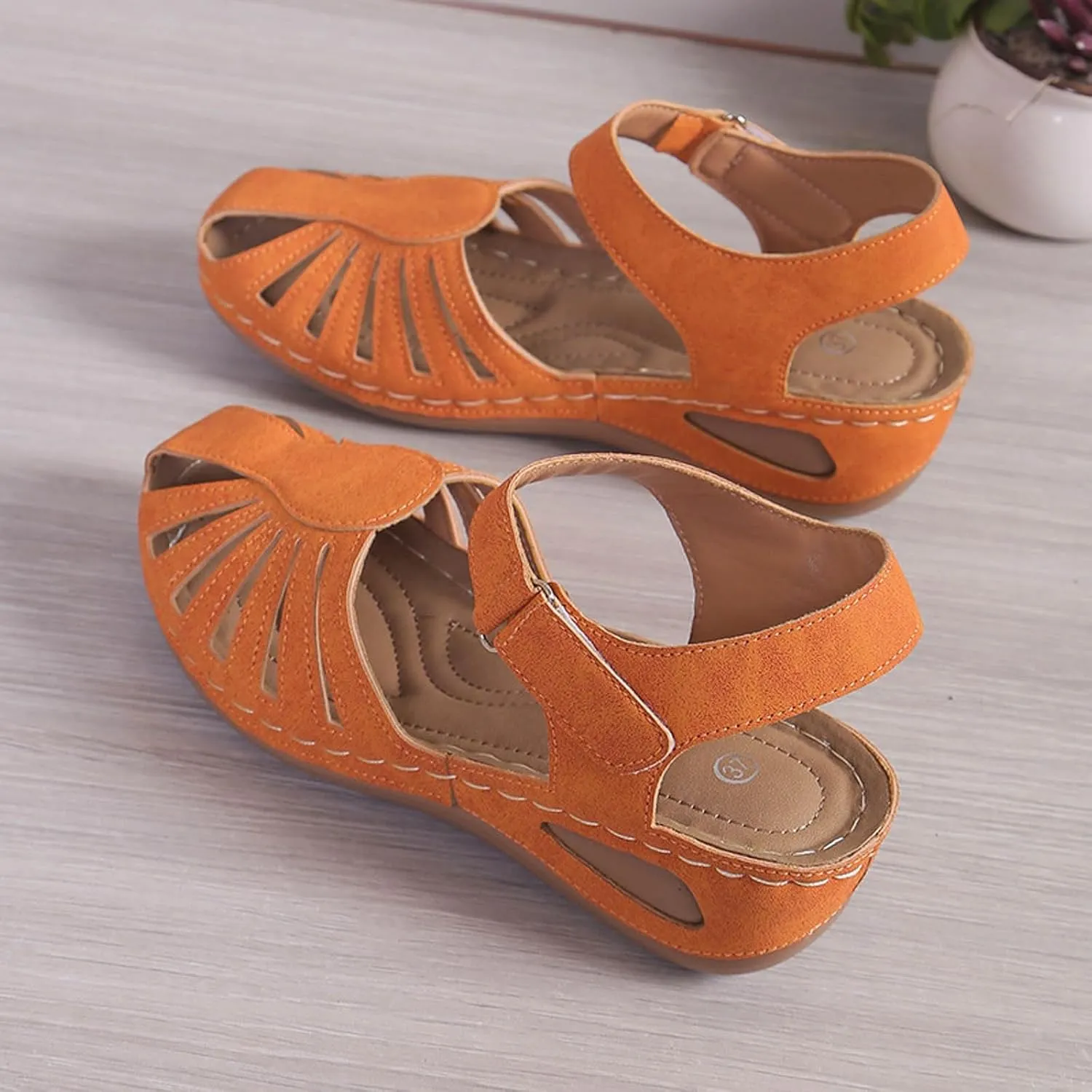 Orthowalkway Womens Close Toe Sandals,Women's Comfy Orthotic Sandals,Dressy Summer Walking Orthopedic Fisherman Shoes