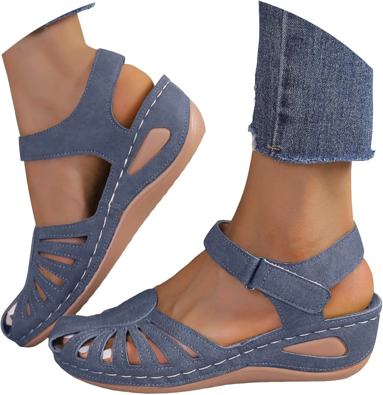 Orthowalkway Womens Close Toe Sandals,Women's Comfy Orthotic Sandals,Dressy Summer Walking Orthopedic Fisherman Shoes