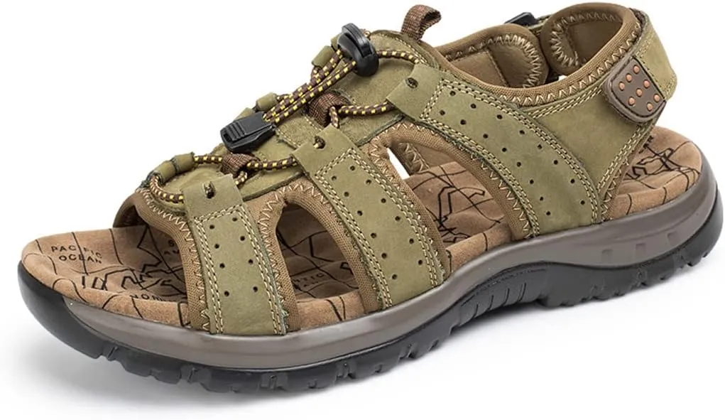 Outdoor Summer Sandals Men Leather Beach Sandals Hiking Shoes