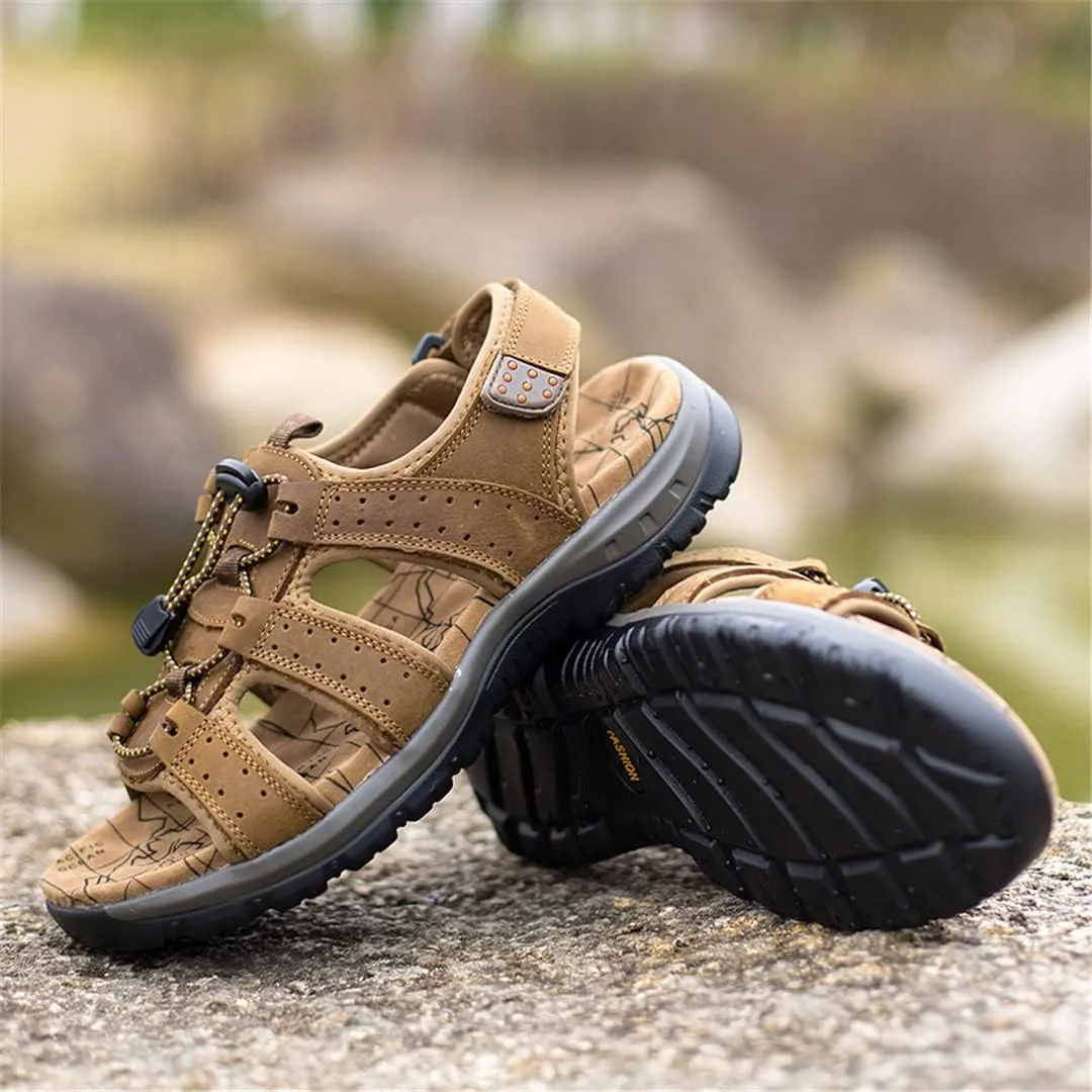 Outdoor Summer Sandals Men Leather Beach Sandals Hiking Shoes