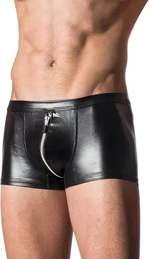 Panegy Men's Sculpting Leather Short Sleeves Side Mesh Cross Bodysuit Slim Fit Briefs Sexy Waist