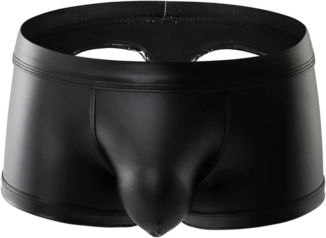 Panegy Men's Sculpting Leather Short Sleeves Side Mesh Cross Bodysuit Slim Fit Briefs Sexy Waist