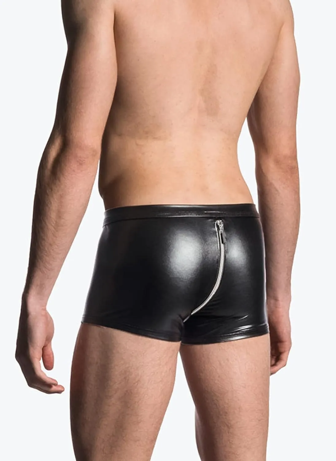 Panegy Men's Sculpting Leather Short Sleeves Side Mesh Cross Bodysuit Slim Fit Briefs Sexy Waist