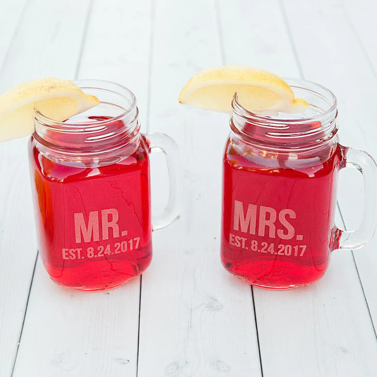 Personalized Wedding Mason Jars