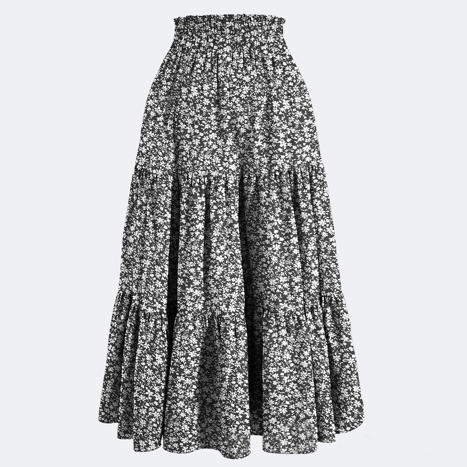 Petite Midi Skirt Maxi Spring Flowy Boho Comfy Tiered Western Pleated Midi Skirts for Women