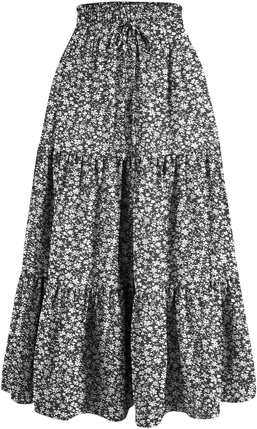 Petite Midi Skirt Maxi Spring Flowy Boho Comfy Tiered Western Pleated Midi Skirts for Women