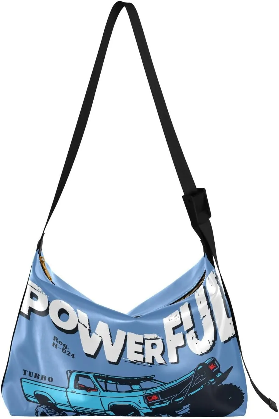 Powerful Engine Truck Hobo Crossbody Bags for Women Leather Large Shoulder Bag Cross Body Cool Car Trendy Womens Tote Bags Handbag for Travel Shopping