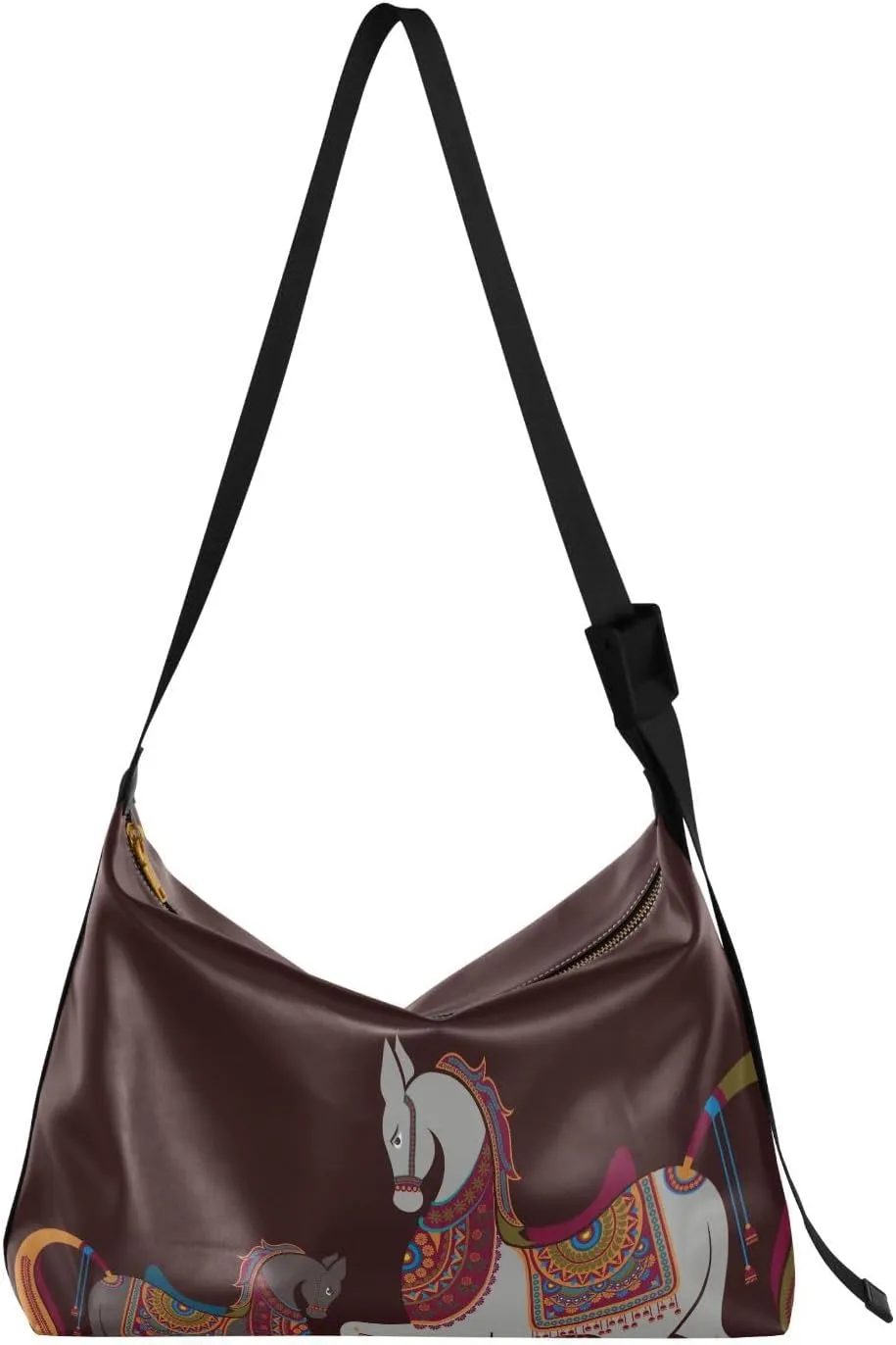 Retro Ethnic Indian Horse Tote Bag for Women Large leather hobo bags for women crossbody Handbag Beautiful Casual Trendy Shoulder Bags for Work Travel Shopping