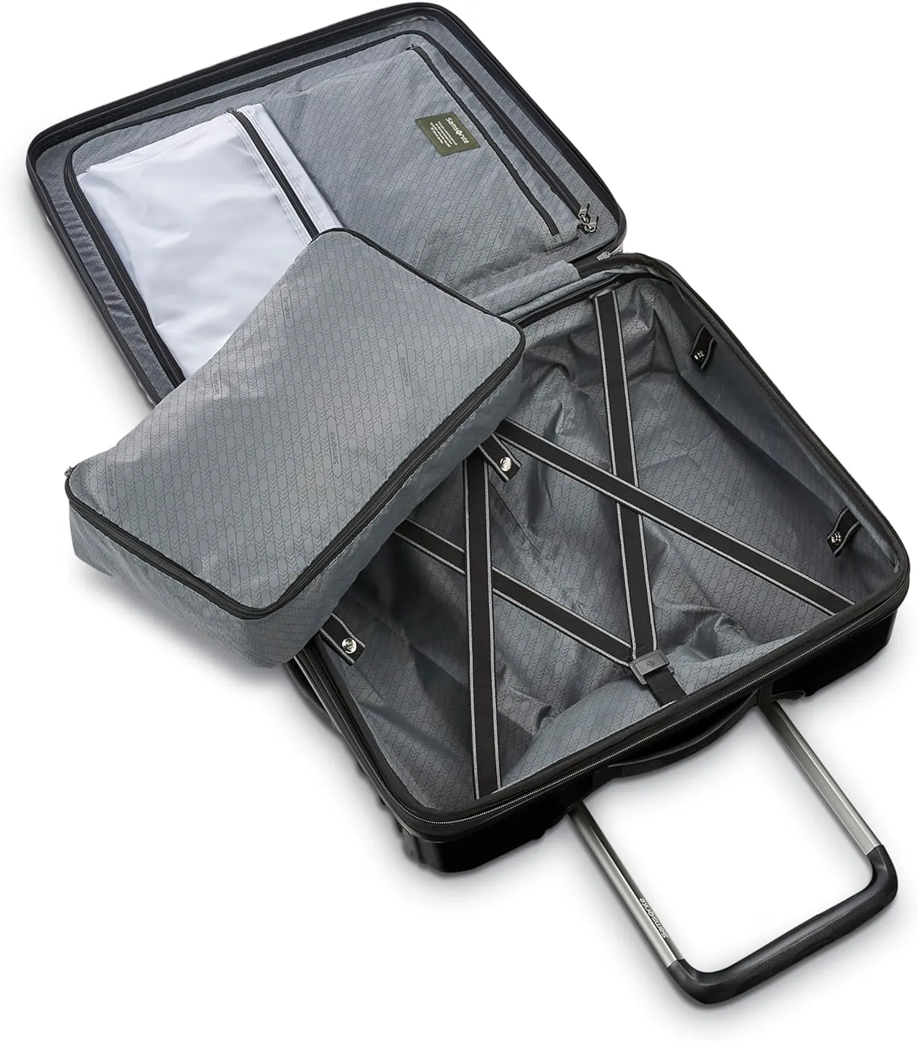 Samsonite Stryde 2 Hardside Expandable with Double Spinner Wheels, 2PC SET (22X14X9/LG), Stealth Black