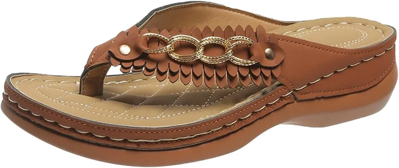 Sandals for Women 2025 Dressy Slip On Women's Sandals With Arch Support Summer Flip Flops Wedge Shoes For Woman