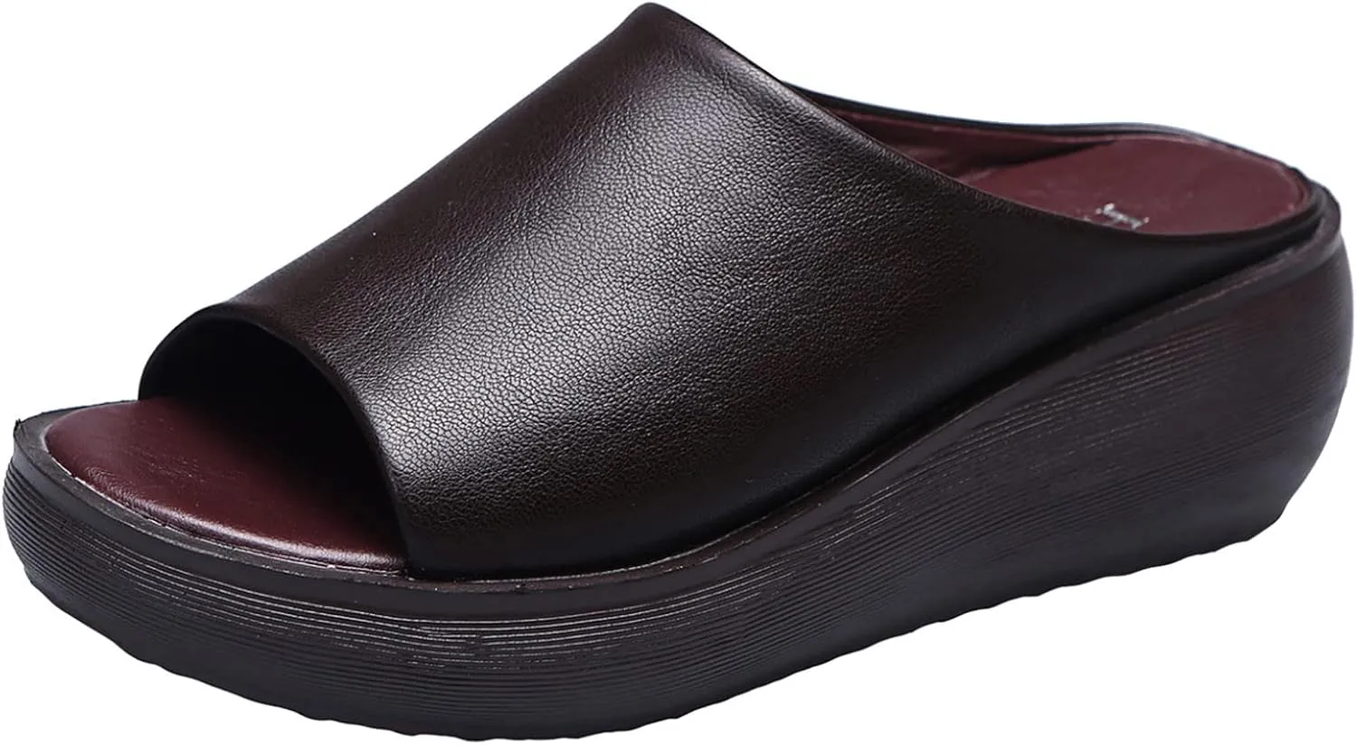 Sandals Women Comfortable Orthopedic Summer Leather Wedges Slides Dressy Platform Arch Support Slip Sandals
