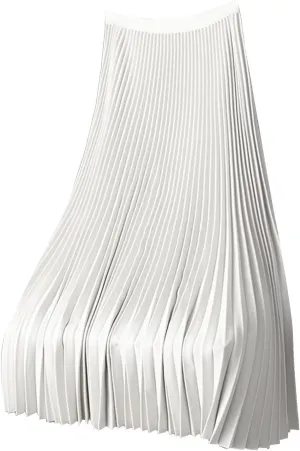Satin Pleated Skirts for Women High Waisted Elegant Dress Midi Length Flowy Skirt with Lightweight Elastic Waistband