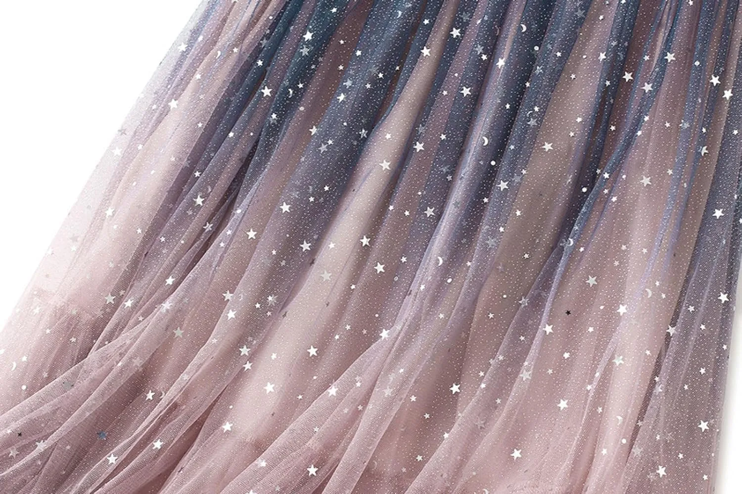 Sequins Tulle Skirts for Women Sparkly Layered A-Line Skirt Elastic High Waist Skirts Fashion Gradient Glitter Skirt
