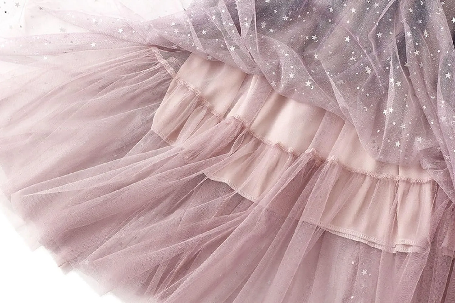 Sequins Tulle Skirts for Women Sparkly Layered A-Line Skirt Elastic High Waist Skirts Fashion Gradient Glitter Skirt
